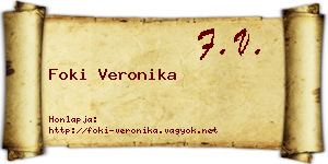 Foki Veronika névjegykártya